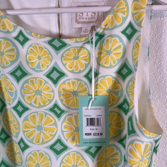 Sail to Sable Lemon Slice Shift Dress Size Medium NWT Preppy Costal Summer - Picture 3 of 8